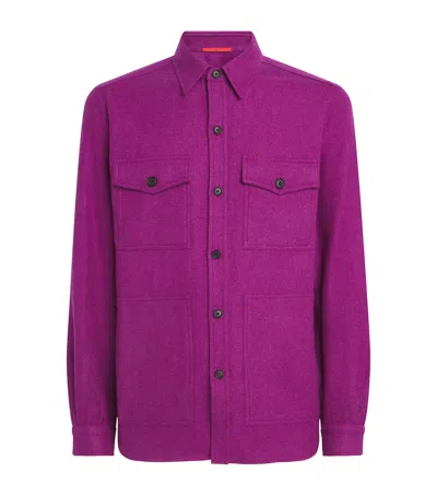 Isaia Cashmere Overshirt In Pink