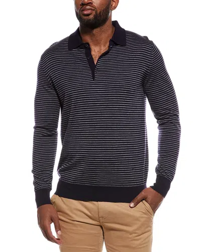 Isaia Cashmere Polo Sweater In Black