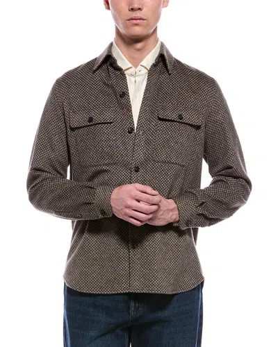 Isaia Cashmere Shirt In Brown