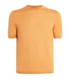 Isaia Cashmere-silk Knitted T-shirt In Orange