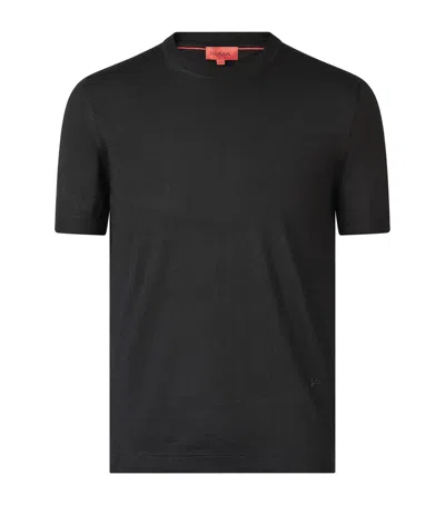 Isaia Cashmere-silk T-shirt In Black