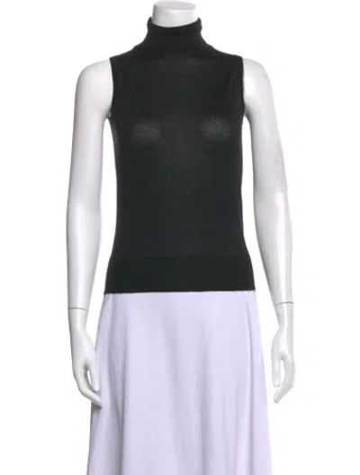 Pre-owned Isaia Cashmere Turtleneck Top In Black