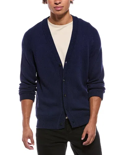 Isaia Cashmere-blend Cardigan In Blue
