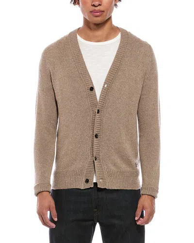 Isaia Cashmere-blend Cardigan In Brown