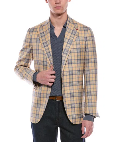 Isaia Cashmere-blend Jacket In Brown