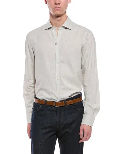 Isaia Cashmere-blend Mix Sport Shirt In Multi
