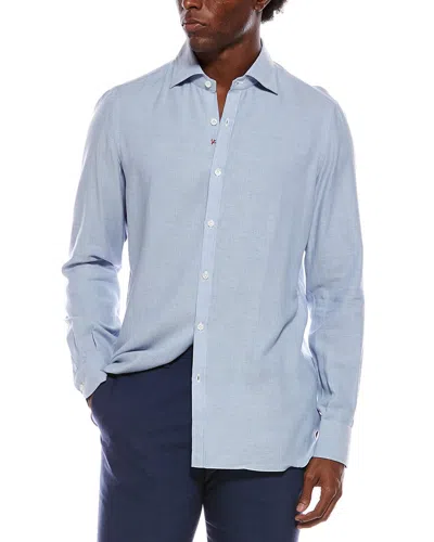 Isaia Cashmere-blend Sport Shirt In Blue