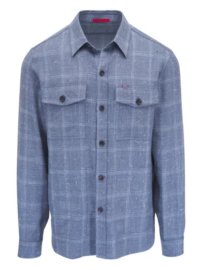 Isaia Hemd Mit Karomuster In Blue