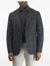 Isaia Check-patterned Blazer In Gray