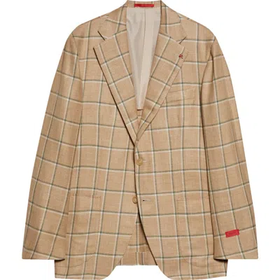 Isaia Check Wool, Silk & Linen Sport Coat In Brown