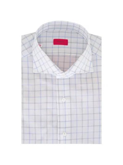 Isaia Checked Shirt In White