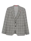 Isaia Checked Single-breasted Suit In Gray