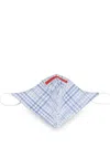 Isaia Check-pattern Face Mask In Blue