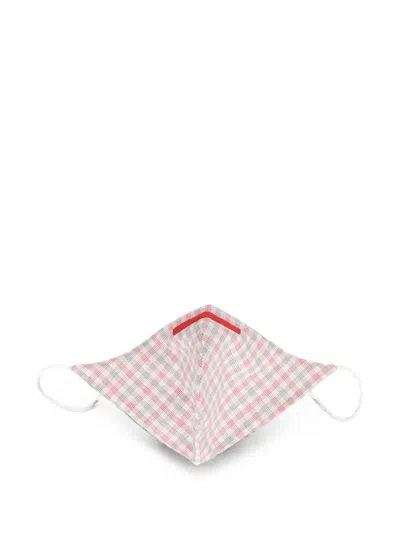 Isaia Check-pattern Face Mask In Pink