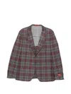 Isaia Check-pattern Notch-lapel Blazer In Multi
