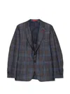CHECK-PATTERN SINGLE-BREASTED BLAZER