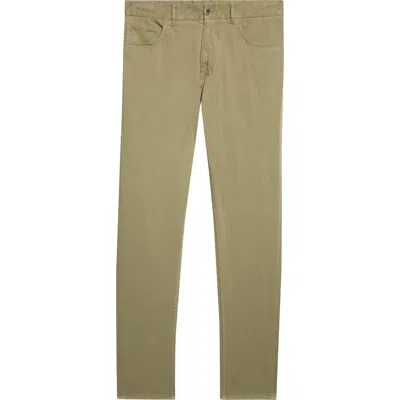 Isaia Chiaja Slim Fit Cashmere & Cotton Stretch Pants In Green