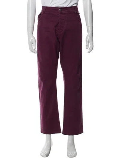 Pre-owned Isaia Chinos In Burgundy