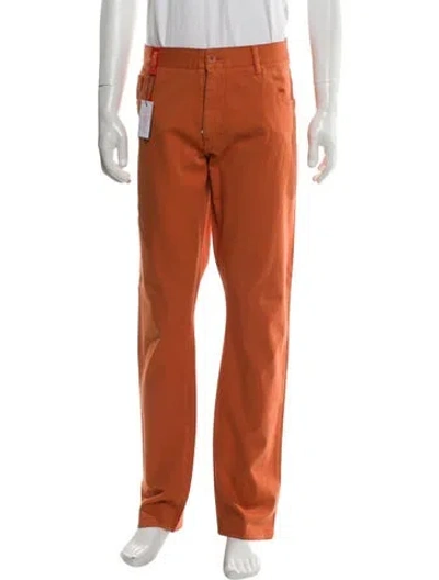 Pre-owned Isaia Chinos W/ Tags In Orange