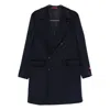 Isaia Double-breasted Patch-pocket Coat In Black