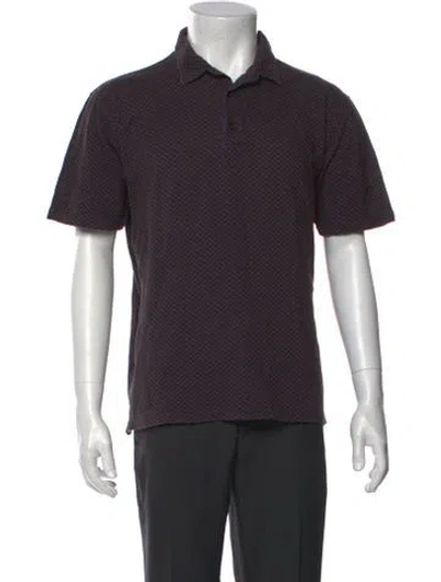 Pre-owned Isaia Collar Short Sleeve Polo Shirt In Black