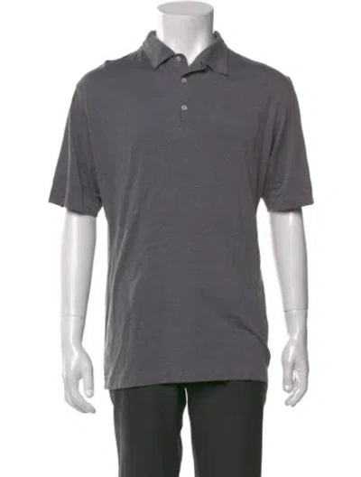 Pre-owned Isaia Collar Short Sleeve Polo Shirt In Gray