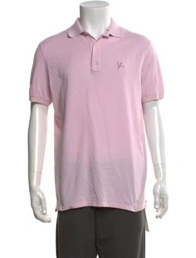 Pre-owned Isaia Collar Short Sleeve Polo Shirt In Pink