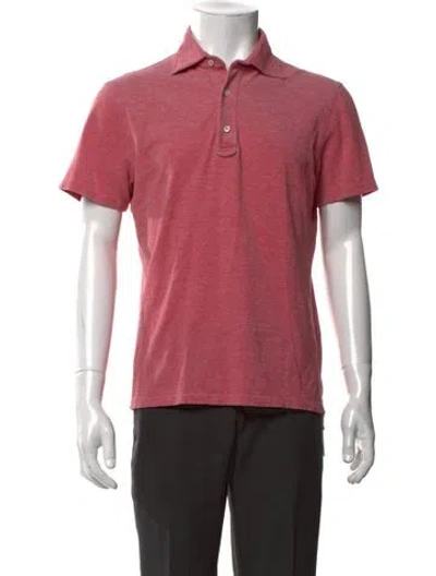 Pre-owned Isaia Collar Short Sleeve Polo Shirt In Red