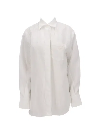 Isaia Concealed-button Long-sleeve Shirt In White