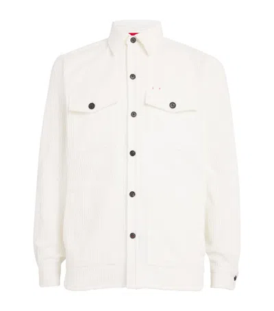 Isaia Corduroy Overshirt In White