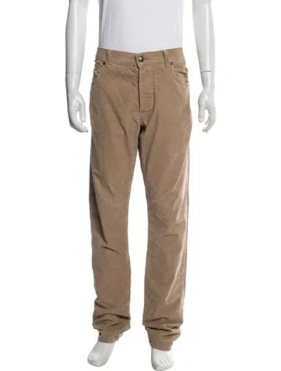 Pre-owned Isaia Corduroy Pants In Neutral