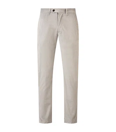 Isaia Corduroy Slim Trousers In Grey