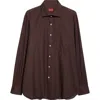 Isaia Cotton & Cashmere Button-up Shirt In Brown