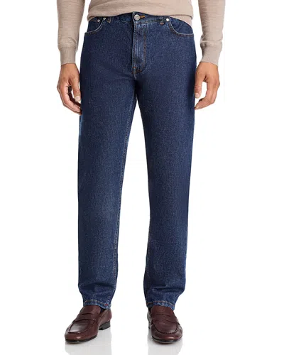 Isaia Cotton & Cashmere Dark Wash Denim 36 Jeans In Blue