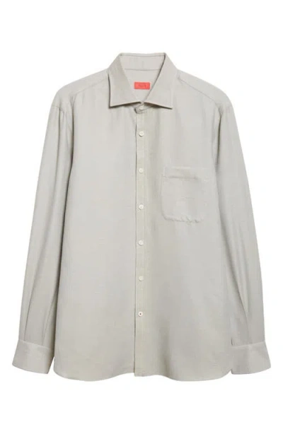 Isaia Cotton & Silk Button-up Shirt In Green