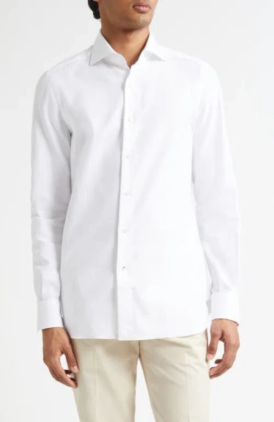 Isaia Cotton Button-up Shirt In White