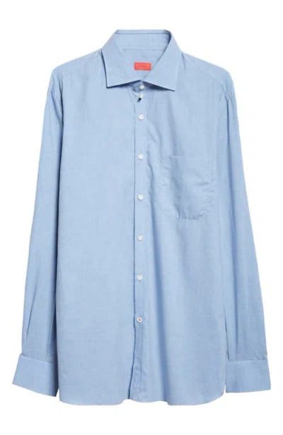 Isaia Cotton Button-up Shirt In Blue