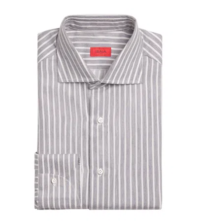 Isaia Cotton-cashmere Shirt In Gray