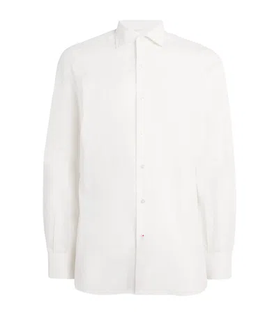 Isaia Cotton Dress Shirt In Beige