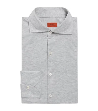 Isaia Cotton Sports Shirt In Grey