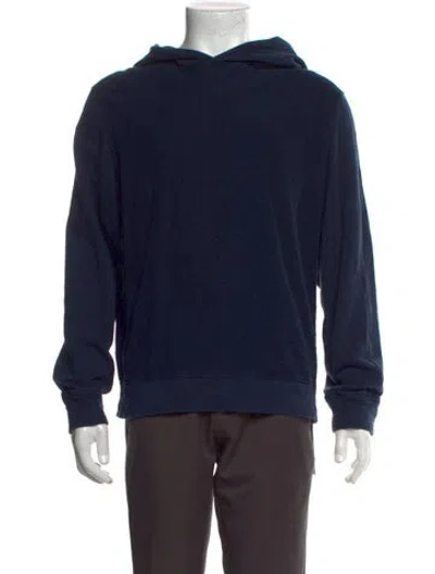 Pre-owned Isaia Crew Neck Long Sleeve Hoodie In Blue