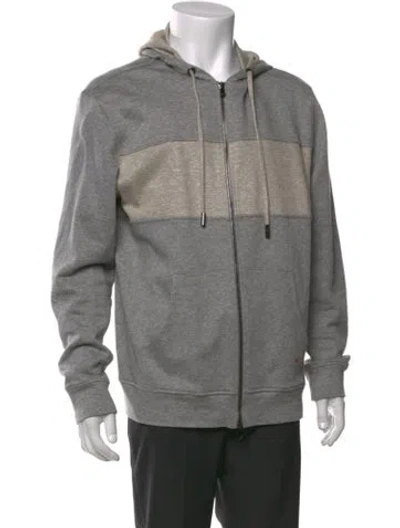 Pre-owned Isaia Crew Neck Long Sleeve Hoodie In Gray