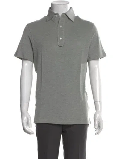 Pre-owned Isaia Crew Neck Short Sleeve Polo Shirt In Gray