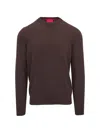 Isaia Crew-neck Sweater In Brown