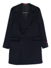 Isaia Double-breasted Patch-pocket Coat In Blue