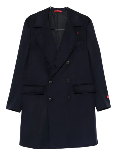 ISAIA DOUBLE-BREASTED PATCH-POCKET COAT