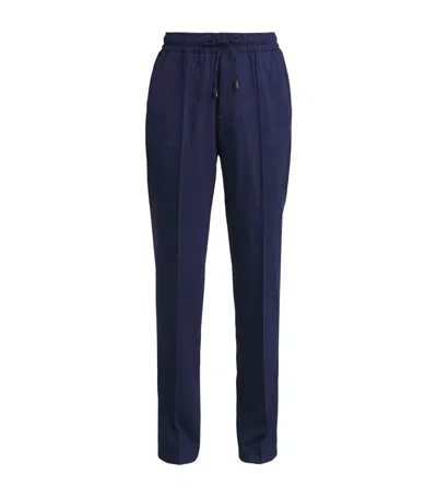 Isaia Drawstring Trousers In Blue