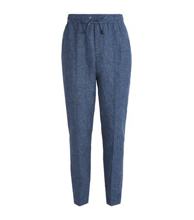 Isaia Drawstring Trousers In Blue