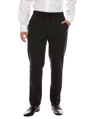 Isaia Drawstring Wool & Cashmere-blend Trouser In Black