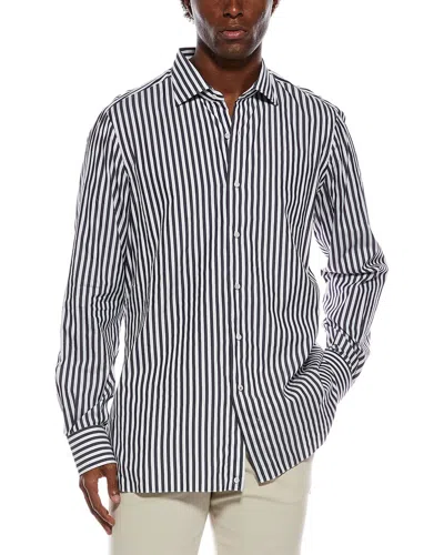 Isaia Mix Dress Shirt In Blue